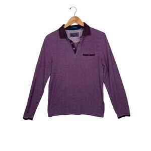TED BAKER LONDON RAGLAN CREWNECK SWEATER LONG SLEEVE POLO SHIRT size medium